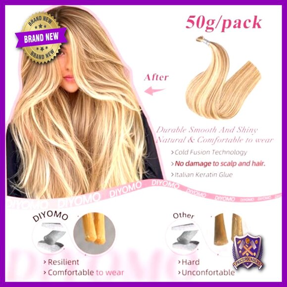 18 Inch Human Hair Extensions Pre-Bonded Cold Fusion Salon Quality 50g